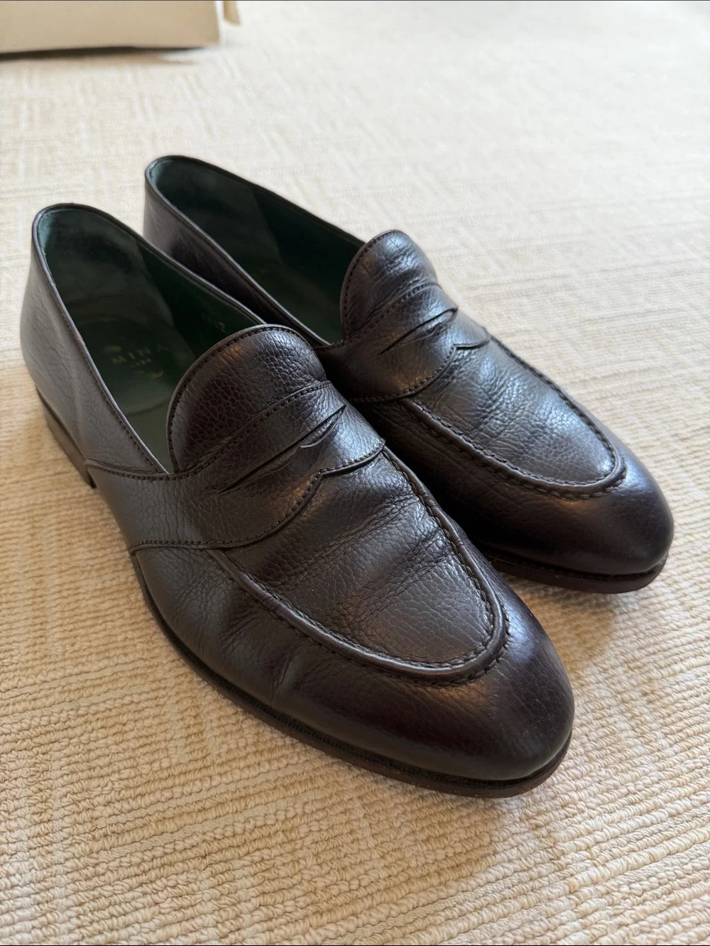 Carmina Men's Classic Penny Loafers in Dark Brown